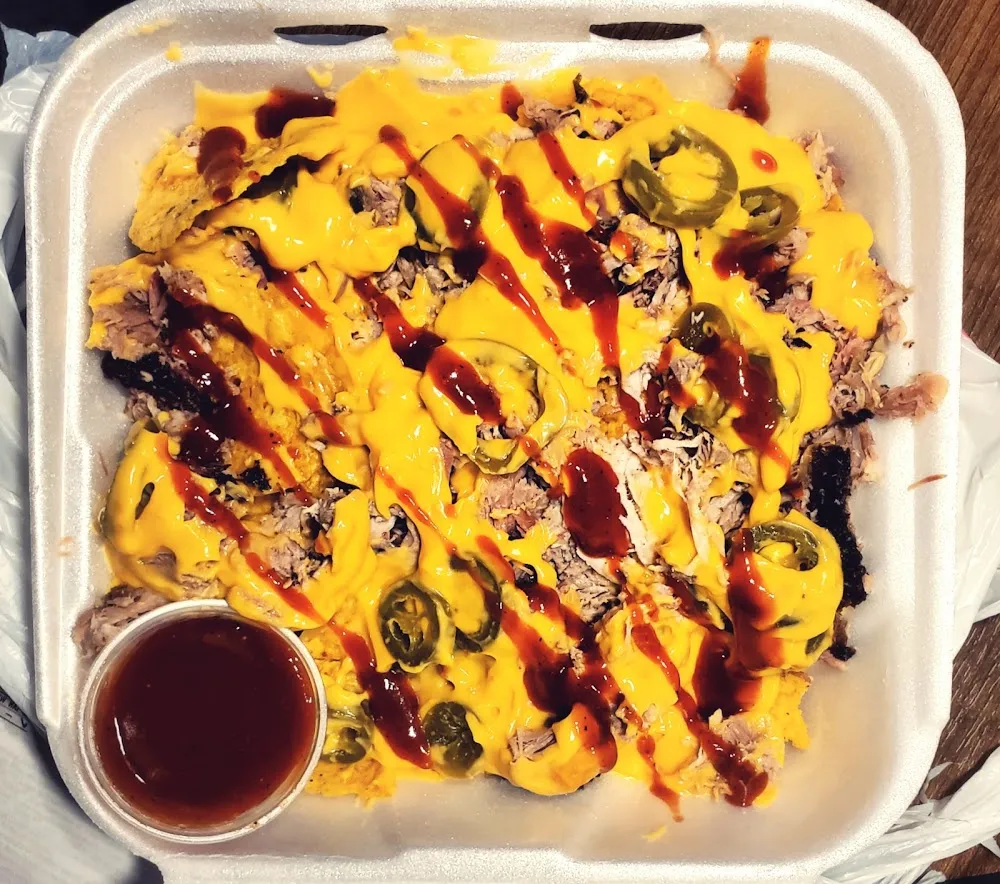 Loaded Pork Nachos w Peppers